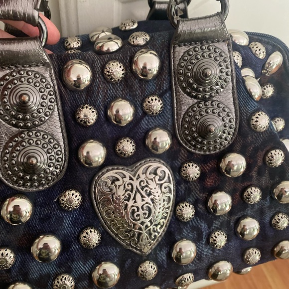 SOLD Punk rock handbag duffle with crossbody strap. - Picture 6 of 7